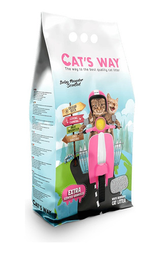 Arena Aglomerante Gato Cats Way 20lts (17kg) Talco De Bebé