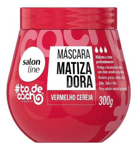 Máscara Matizadora Todecacho Salon Line Vermelho Cereja 300g