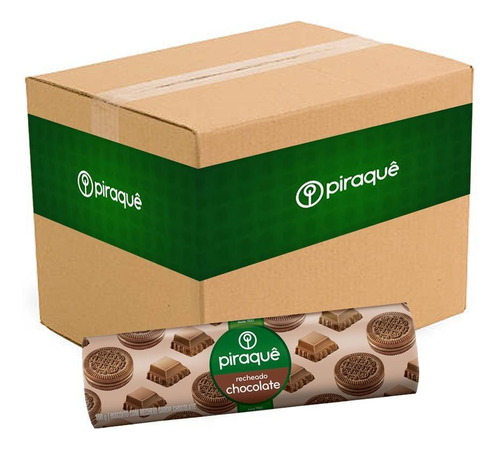 Caixa Biscoito Piraquê Recheado De Chocolate 160g-20un