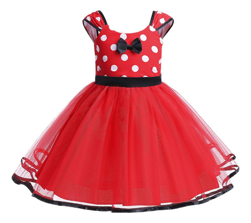 1 Vestido Con Forma De Tutú De Minnie Mouse, Bonito Lazo De