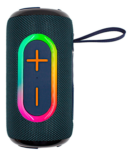 Bocina Portátil Bluetooth Luz Altavoz Aux Sd Usb Impermeable Color Azul