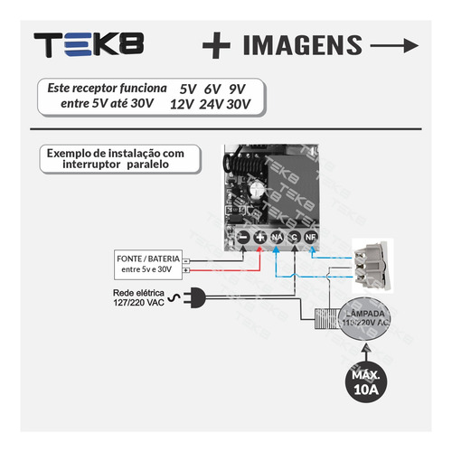 Módulo Rele 4 Canais Independentes Controle Remoto Sem Fio