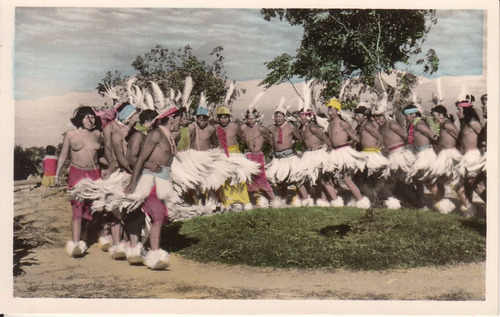 Paraguay Postal Etnica Fotografia Danza Indios Macaes