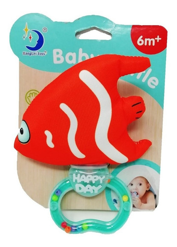 Sonaja De Tela Emi Color Naranja Diseño Pez