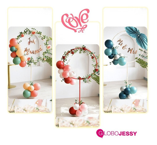 Soporte Para Globos Circular Flotante 1,70mts Con Base Pvc