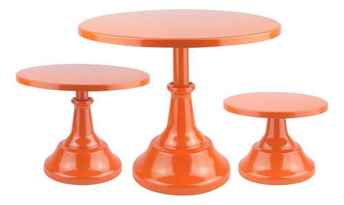 3 Piezas Naranja Cake Stands Set Metal   Pedestal Mesa ...