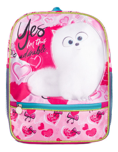 Mochila Kinder Gidget El Mundo Secreto De Tus Mascotas Ruz Color Rosa Diseño De La Tela Liso