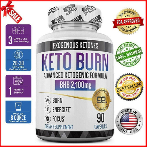 Keto Burn 2,100mg Pastillas Para Bajar De Peso Quema Grasa 