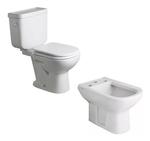 Juego De Baño Ferrum Bari 3 Piezas + Tapa - Ceramisur