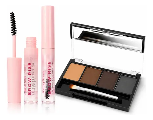 Paleta de Sobrancelhas Brow Rise + Gel Fixador Ruby Rose