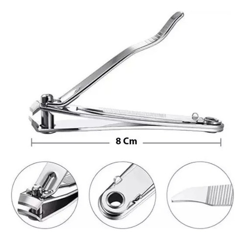 Cortador Alicate De Unha Grande Com Lixa Profissional Inox