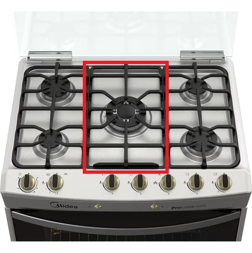 Parrilla Central De Hierro Fundido Cocina Midea Mcg5qi30ns