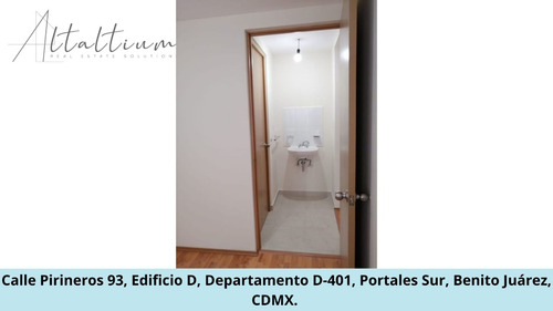 Se Vende Departamento En Calle Pirineros 93, Edificio D, Departamento D-401, Portales Sur, Benito Juárez, Cdmx. Pds31-di