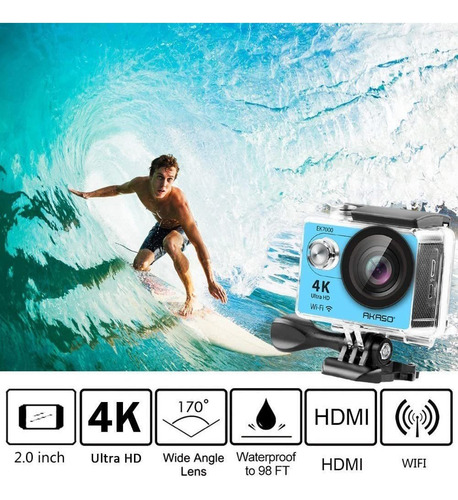 Imagen 4 de 7 de 4k Wi-fi Cámara De Acción Deportiva Ultra Hd Impermeable Dv