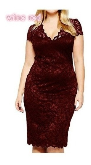 Muestra traicionar restante Vestido Fiesta Color Vino Talla Grande | MercadoLibre 📦