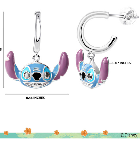Earrings Disney Stitch Hoop Silver Flash-plated For Women
