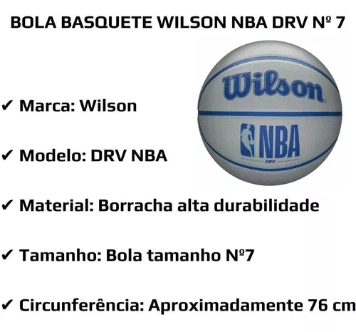 Bola de Basquete Wilson NBA DRV Original - Oficial Nº 7 - Bola de