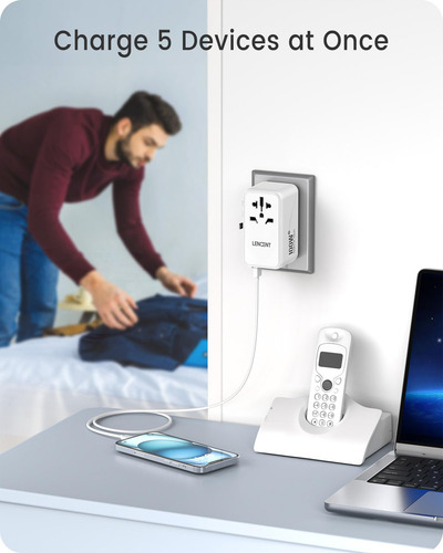 Lencent Adaptador Universal De Viaje Gan Iii 100w Adaptador