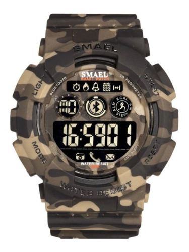 Reloj Smael 8013 Smartwatch Con Bluetooh Beige Camuflado