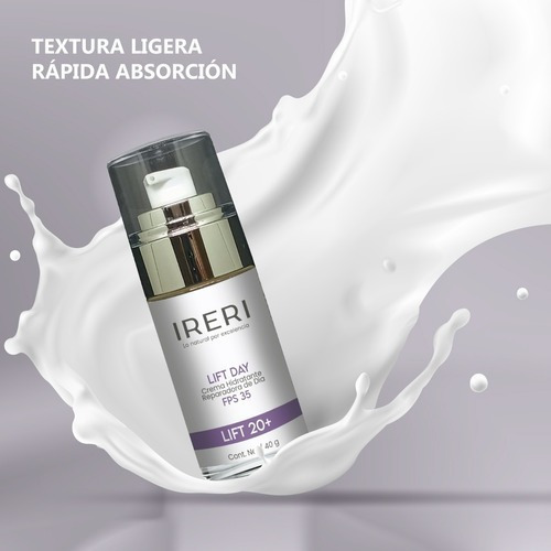 Imagen 7 de 9 de Crema Facial Reafirmante De Día Fps 35 Efecto Lifting Hidratante Reparadora Antiedad Para Temprana Edad 20+ Cutis Normal A Seco Línea Lift 20+ Ireri ®