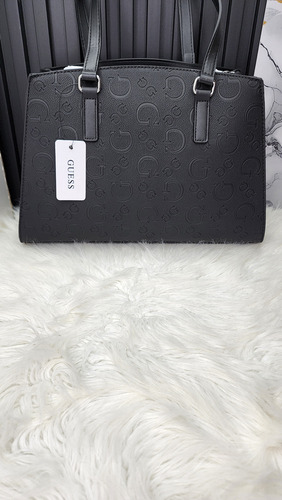 Bolsa Guess Sa792706 Nueva 100 % Original Con Etiqueta Negro Estampado Níquel Negro