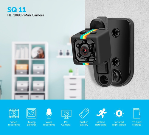 Imagem 8 de 9 de Câmera Espião Sq11 Full Hd Visão Noturna Espionagem Led Ir