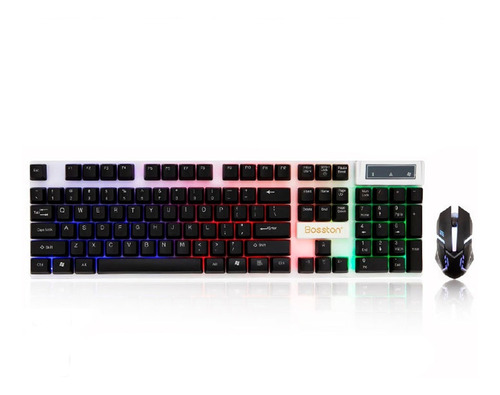 Combo Teclado Y Mouse Gamer Retroiluminado Luces Led Bosston