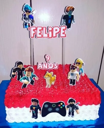 Topo de Bolo Personalizado Roblox