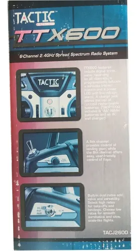 Rádio Controle 6 Canais 2.4ghz Tactic Ttx600 | MercadoLivre