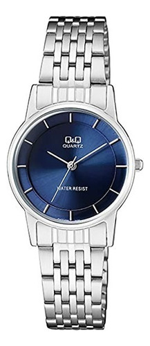 Reloj Q&q Dama Plateado 100% Original Qa57j202y Relojesymas Color del fondo Azul