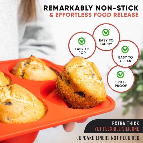 Bask Bake Boss Tamaño Regular 6 Taza De Muffins De Muffins Y