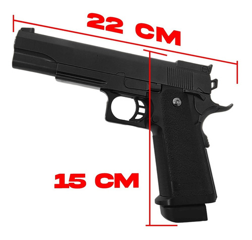 Imagen 3 de 10 de Pistola Airsoft Full Metal Colt 1911 6 Mm Resorte Spring Bbs