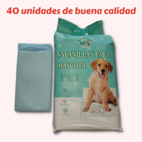 Sabanillas Para Mascotas 40 Unds Talla L 60x60 Con Adhesivo