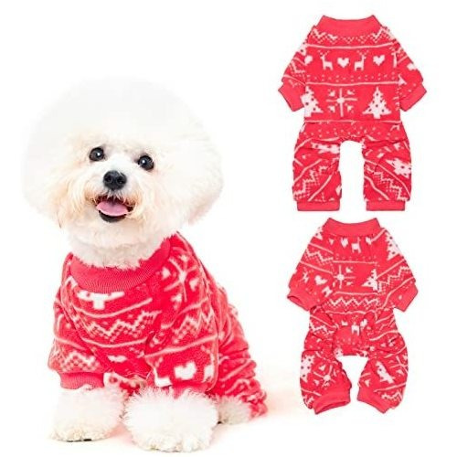 Ropa Pijama Buzo Abrigo Perro Rojo Navideño Suave Caliente