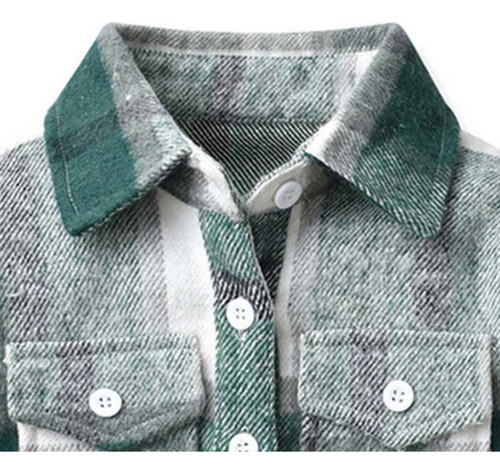 Chaqueta De Franela Para Niños Y Niñas, Camisa A Cuadros, Ma