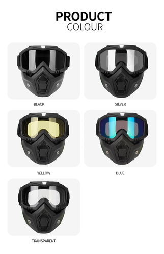Máscara De Moto Goggles Face, Protector Facial Para Motocros