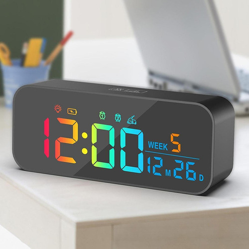 Fs Reloj Digital De Mesa Con Luz Ambiental Suave
