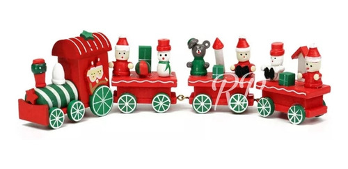 Trencito De Madera Pequeño Navidad