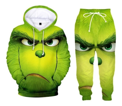 Conjunto De Sudadera 3d De Halloween Grinch Premium Cosplay