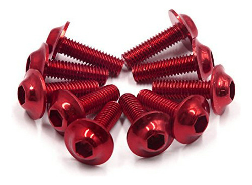 Uxcell 10 Piezas M6 X 19 Mm Rojo Hexagonal Placas Carenado P