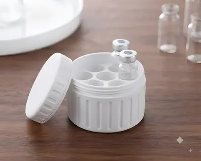Porta 8 Ampolas Organizador Compacto Tampa Rosqueável Branco Branco