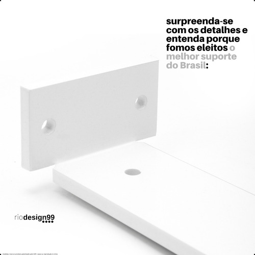 35cm - Mão Francesa Cantoneira Branca Invisível - rio design99 - Ferro Aço Suporte Para Prateleira Reforçada Resistente Industrial Madeira Bancada Estante s55