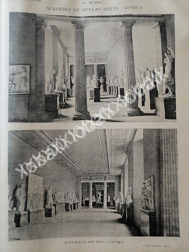 Grabado Antiguo 1895 Galerias De La Academia De San Carlos
