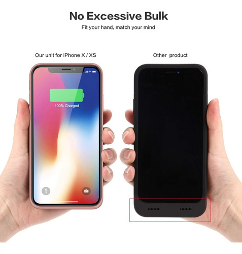 Funda Cargadora iPhone XS/x/10 Qtshine Rose Gold