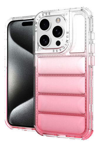 Funda Transparente Acolchonada Antigolpes Para Smartphone Rosa Iphone 16 Plus
