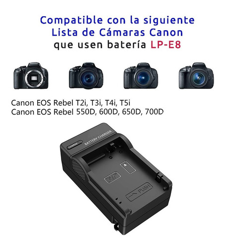 242 Cargador Para Bateria Canon Lp E8 Canon T2i T3i T4i T5i