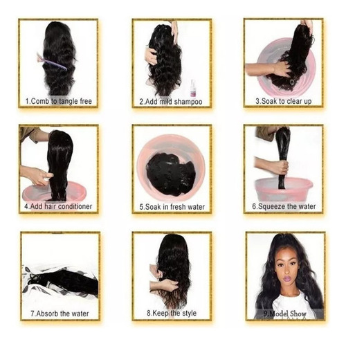 Peluca Cabello Natural Para Mujer Rubias Largas Onduladas