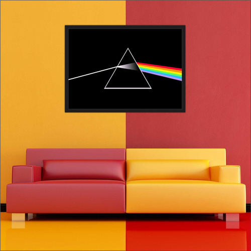 Quadro Decorativo Banda Pink Floyd Rock Música Com Moldura C