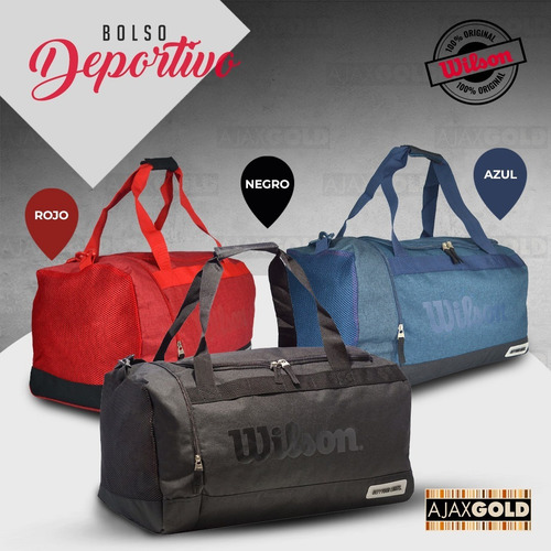 Imagen 7 de 10 de Bolso Wilson Deportivo Viaje Urbano Bolsillo Gimnasio Fit