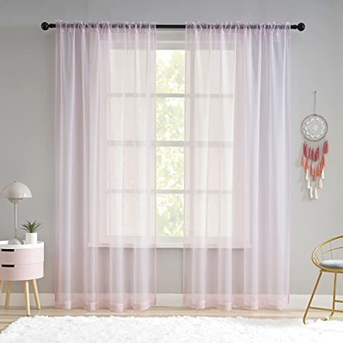 Sitown - Cortinas Semitransparentes De Color Rosa Bebé De 8